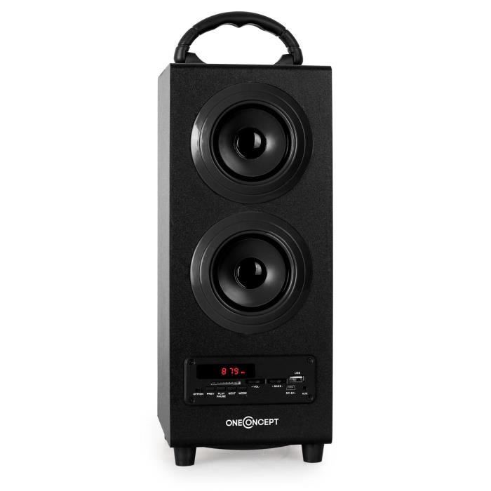 oneConcept Beachboy - Enceinte portable 2.1 bluetooth USB SD lecture MP3 (baterrie rechargeable, tuner radio FM, bassreflex)