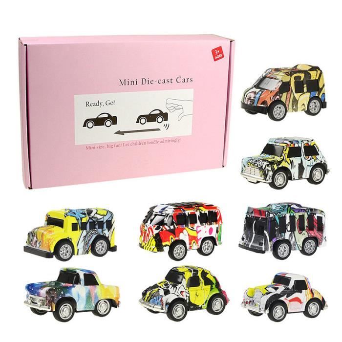 RMEGA mini alliage pour enfants retirer voiture jouet voiture Q version ville modèle graffiti jouet voiture ensemble