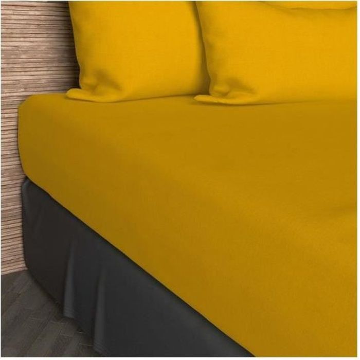 Drap housse 90x200 cm en coton SO jaune