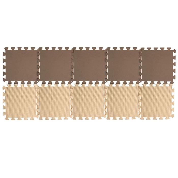 Ensemble de 10 Tapis Mousse de Sol Tapis de Sport Tapis de Jeux 30x30x1cm