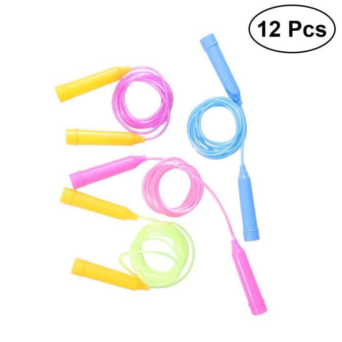 Lot de 12 cordes à sauter en pour enfants exercice de saut à la corde en antidérapant pour CORDE A SAUTER
