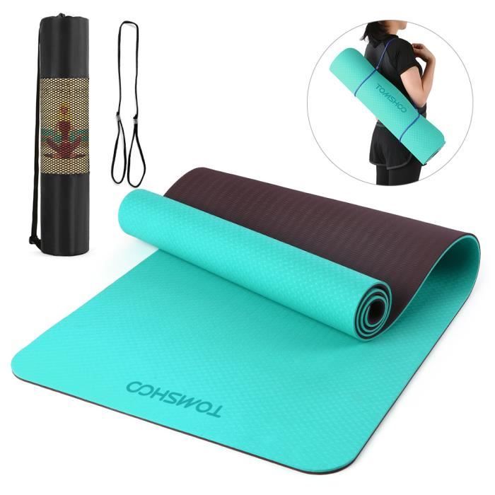 TOMSHOO 72.05 × 24.01in Portable Double Dual-colour Yoga Mat Thicken Sports Mat Tapis d'exercice antidérapant pour les entraîne-725