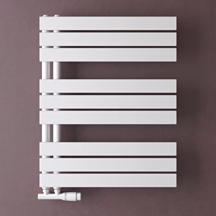 doporro Radiateur de Salle de Bain Sèche-Serviette 76x60cm Radiateur à Eau Chaude ou Électrique Blanc Sèche-Serviettes Design FN
