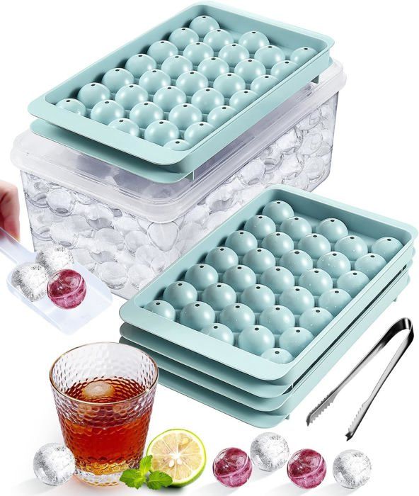 Lot De 3 Bacs à Glaçons Silicone Avec Couvercle - Glaçons Carrés 4,8cm - Empilables