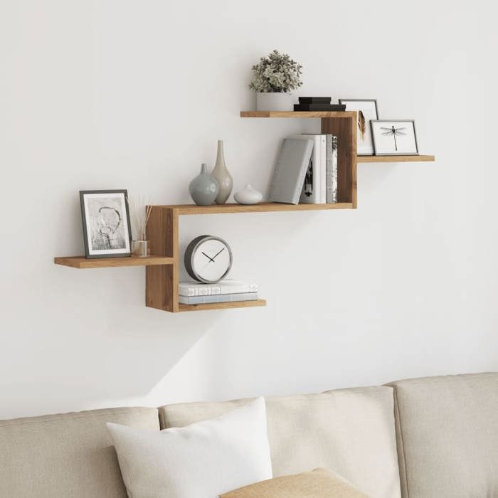 vidaXL Étagère murale chêne artisanal 104x15x49 cm bois dingénierie 853208