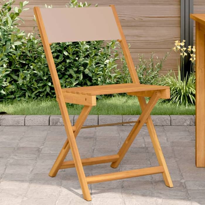 vidaXL Chaises bistrot Lot de 2 Acacia massif - vue 1