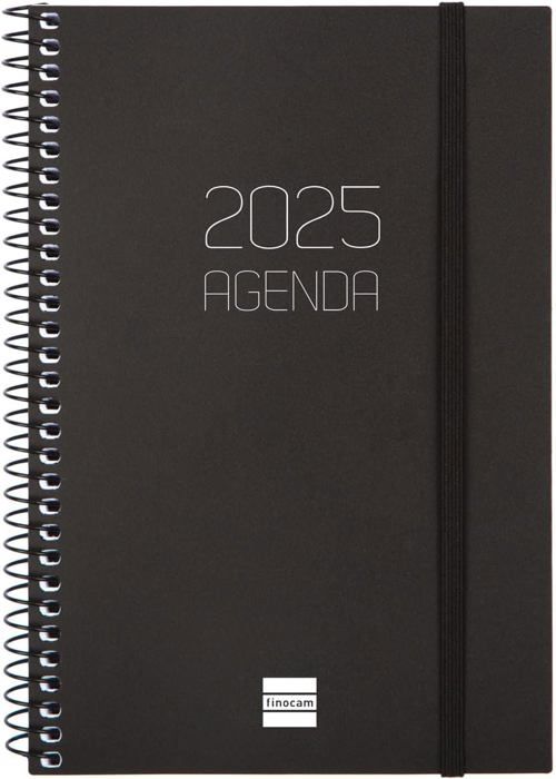 Finocam - Agenda Espiral My 2025 Semana Vista Horizontal Enero 2025 - Diciembre 2025 (12 meses) Azul Catalán