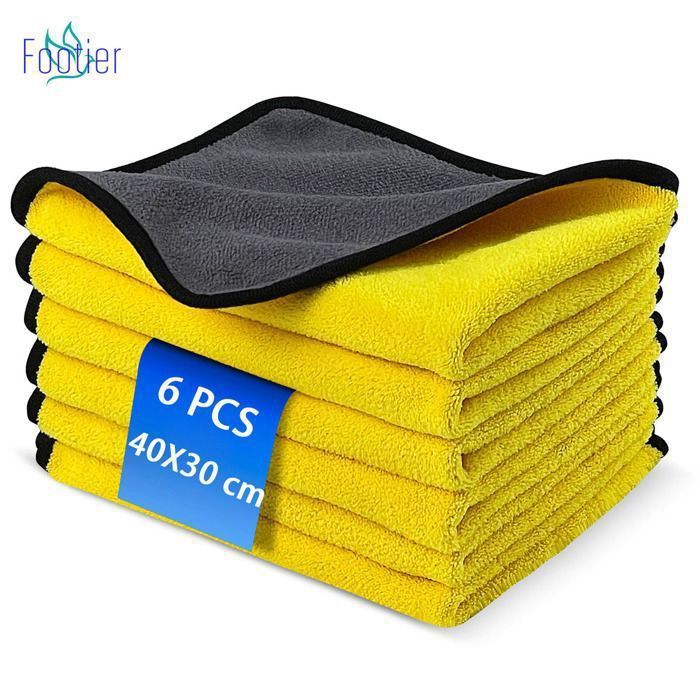 Chiffons Microfibre Total Clean Miro France - Lot De 3 - 40x60 Cm - Ultra Absorbants, Non Pelucheux - Pour Maison, Voiture - 8