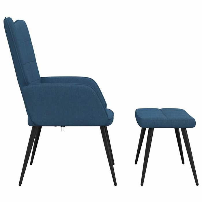 Fauteuil relax - CLOUD - contemporain - avec tabouret Bleu Tissu S226
