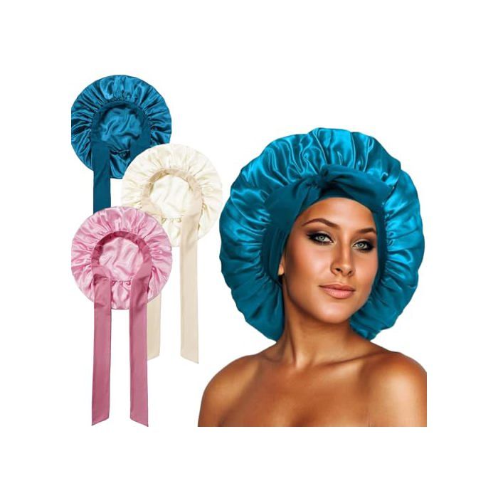 Bonnet Satin Cheveux Nuit Long Réglable - Bonnet De Sommeil Soie Pour Femmes Cheveux Longs