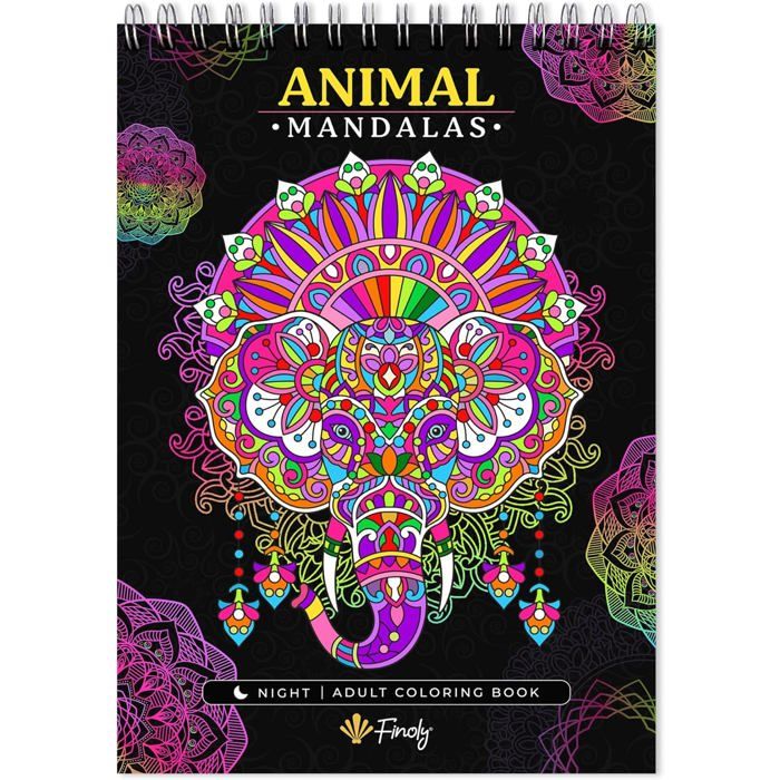 Colorya Mandalas Nature Nuit Magique – Livre De Coloriage Adulte A4 Anti-stress En Spirale, 30 Motifs
