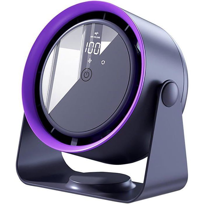 Petit ventilateur ultra silencieux avec affichage LED de la puissance en temps rel ventilateur de table portable gris - Cjykkv