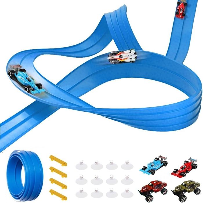 Circuit Voiture Enfant 220 Pièces INFINITOO Flexible Tracks Car Jouet De Piste Avec 2 Tracks Car