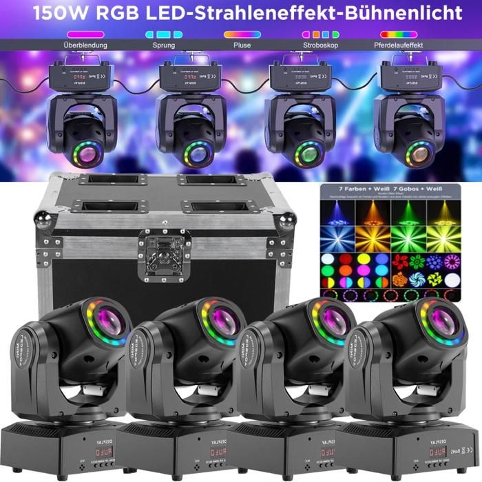 2 Pack 30W Lyre LED DMX512 Tête Mobile – Lumière Scène Rotative, Activation Sonore, Motifs Disco, Projecteur Spot DJ Pour Fête, Mariage, Soirée