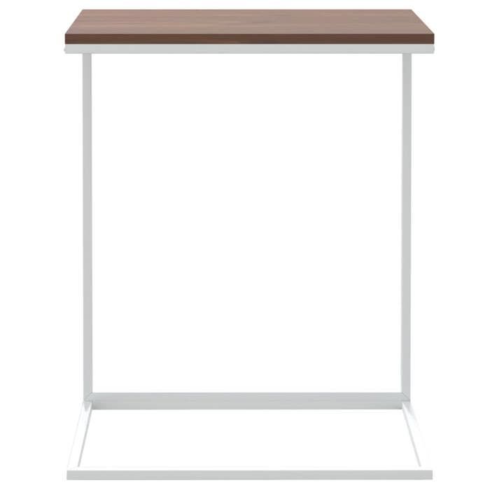 Table dappoint en bois dingénierie - vidaxl - Blanc - 55x35x66 cm - En forme de C - Bois dingénierie - Cadre en fer