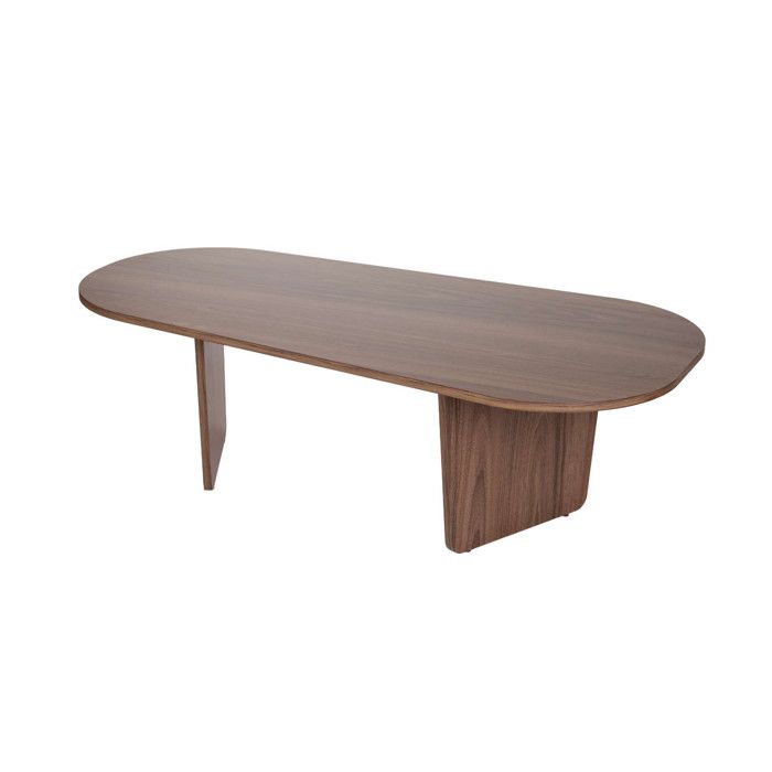 Table basse en bois Ovalis - 130 x 65 x 40 cm - Noyer