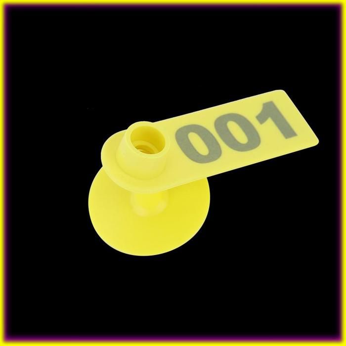 keenso Étiquette doreille de bétail 1-100 Number Plastic Livestock Ear Tag Animal Tag For Goat Sheep Pig animalerie hygiene Jaune