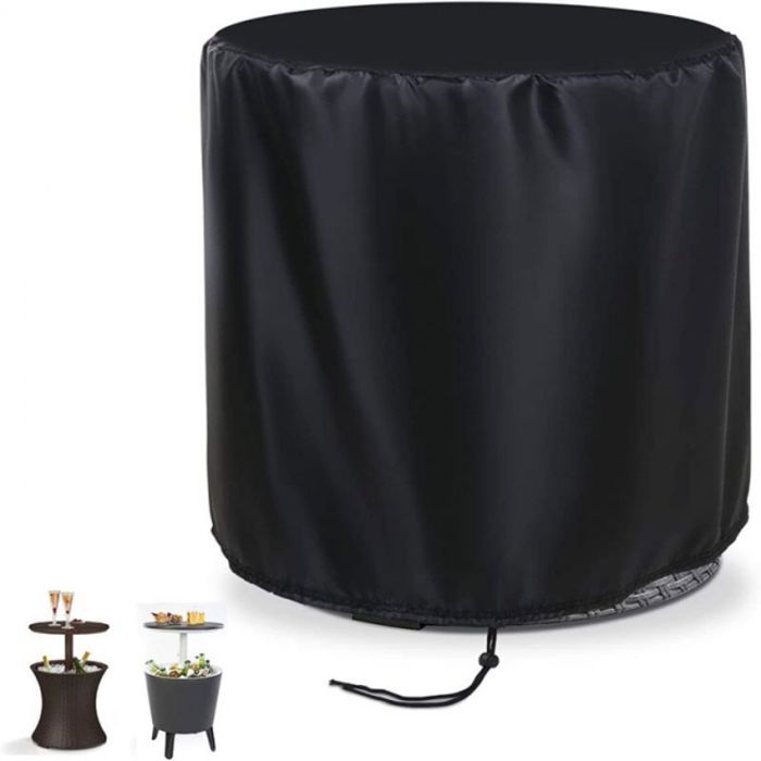 Housse de protection imperméable et résistante aux coupures pour table de bar seau à glace terrasse table basse ronde – Noir (5