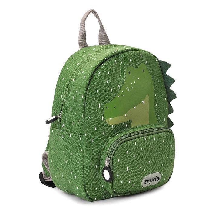 Sac à dos enfant - TRIXIE - Mr Alligator - Vert - Coton recyclé - Bretelles rembourrées