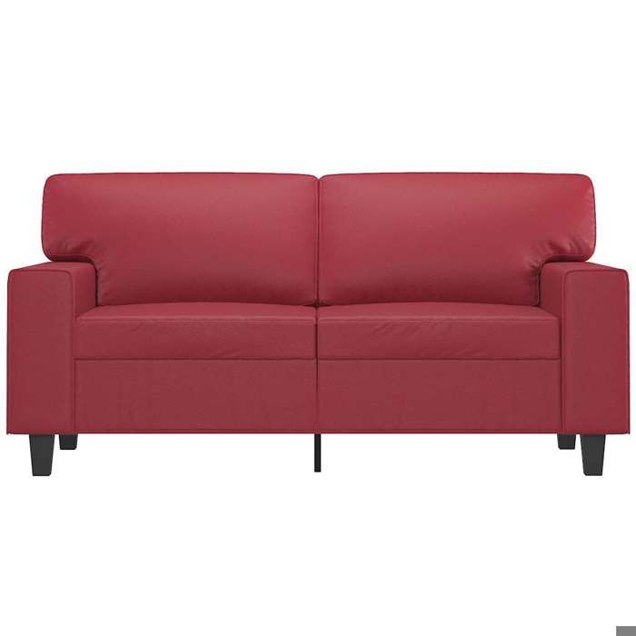 Canapé à 2 places - NANAS - Sofa-2 PERSONNES - Loveseat - Rouge bordeaux 120cm Similicuir C2314577