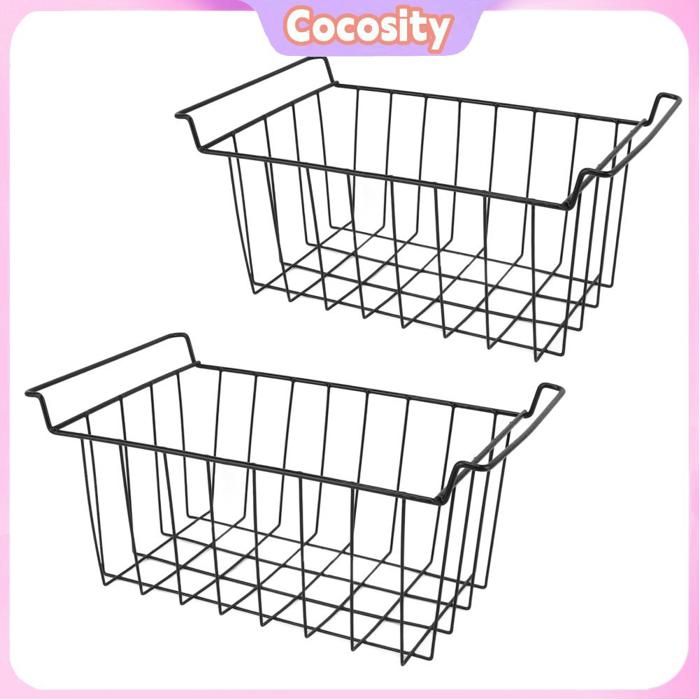 Cocosity Panier de rangement en fil de congélateur 2 Pcs Freezer Wire electromenager pieces L 475 L 415 cm X L 245 cm X H 20 cm