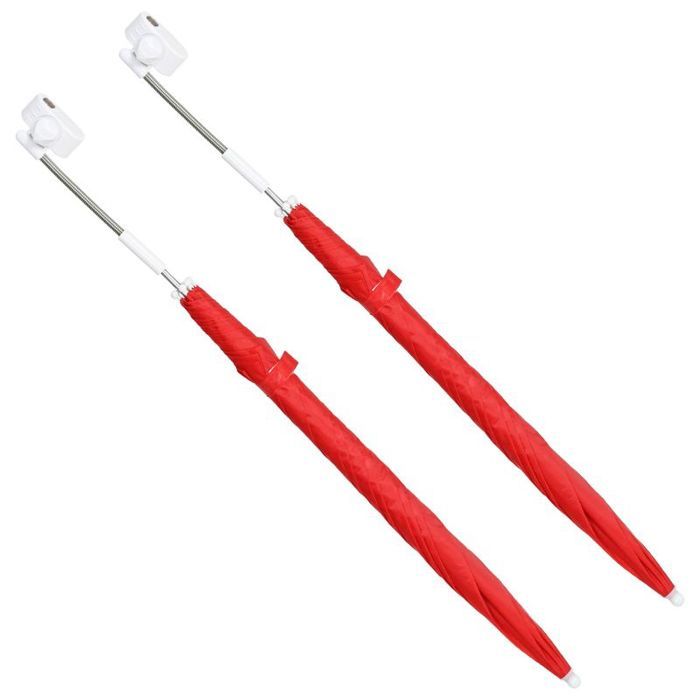 Parasol Vidaxl Parapluie avec pince 2 pcs Rouge brique Ø 105 x 86 cm