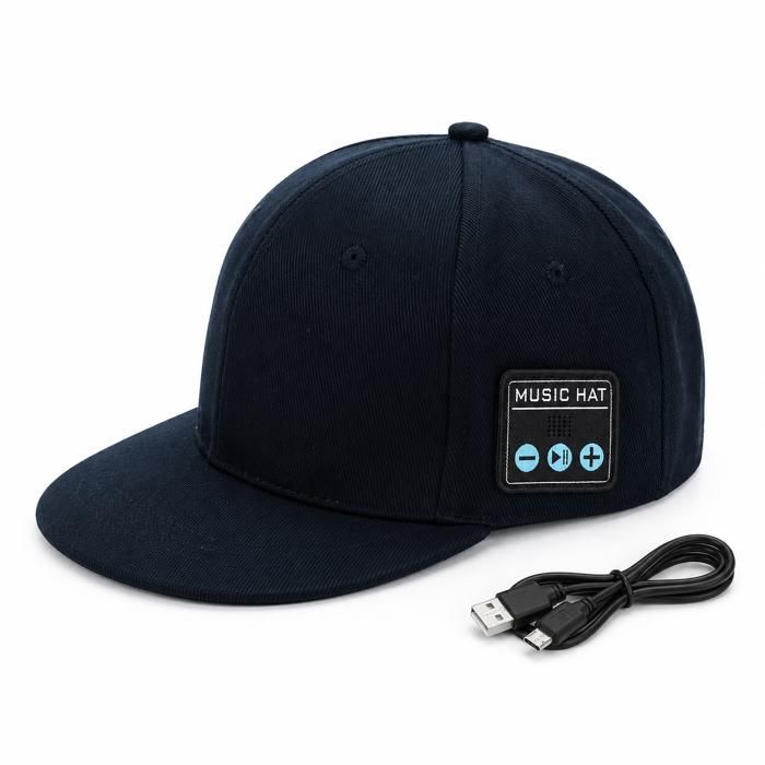 Casquette Bluetooth JIAOHXZDJ Musicale Haut-Parleur Sans Fil 5.0  Sport Extérieur Bleu