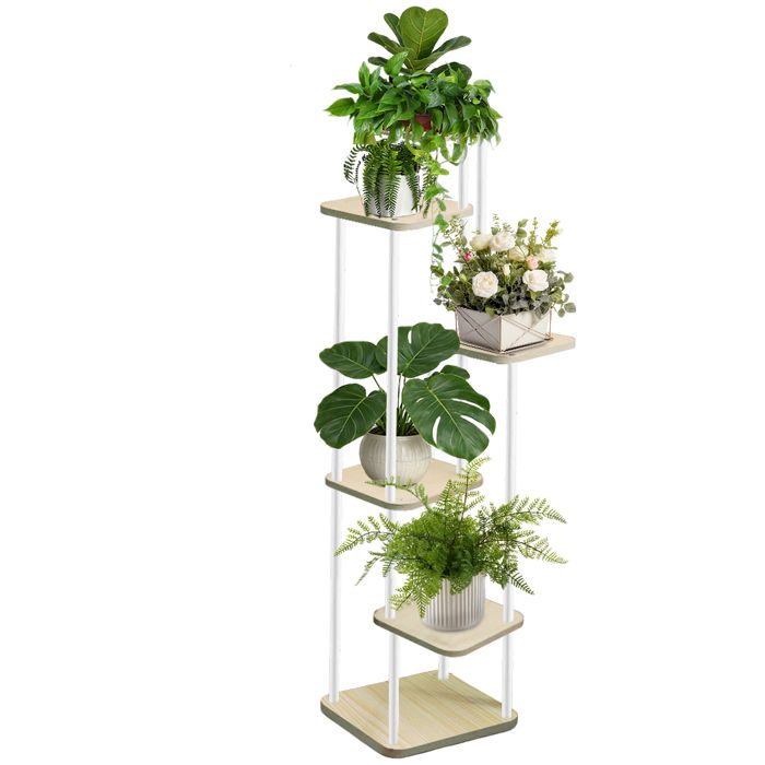 6 Étages Support Plantes Porte Plante Étagère Plante Pour Plusieurs Plantes Étagère Verticale Pour Salon Balcon Blanc