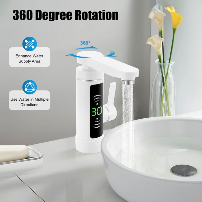 Robinet chaud instantané de cuisine/chauffe-eau électrique robinet LED salle de bain 3000W