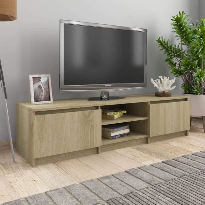 Meuble TV Chêne Sonoma 140x40x355 cm Aggloméré[282]