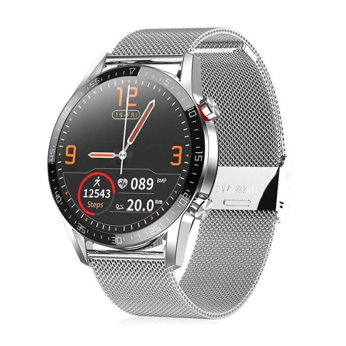 Smartwatch ainuevo l13 montre connectée bluetooth 4.0 ip68 etanche pour samsung sony huawei xiaomi android cuir noir clearance