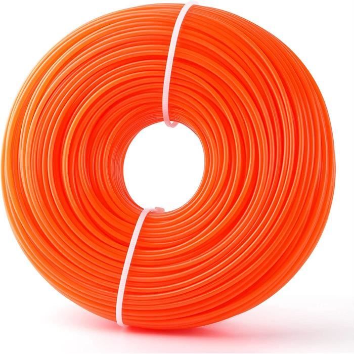Fil De Coupe Pour Débroussailleuse - Nylon Rond 2,4 Mm X 100 M - Rechange Tondeuse Et Coupe-bordures - GARDENIX