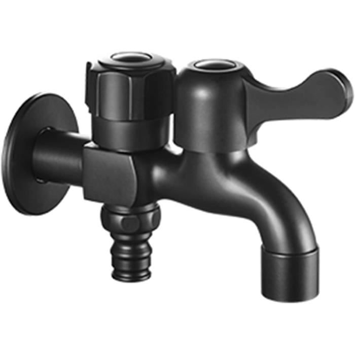 Vanne D'angle Double Contrôle G1/2 Argentée - Pour Machine à Laver, évier, Douche, Bidet, Chauffe-eau