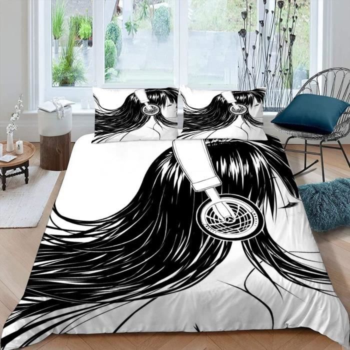 Housse De Couette 140X200 Anime Ado Fille Parure De Lit 1 Personne Imprimé  En 3D Mangas Japonais Microfibre 3 Pièces Avec Fe[q15614] - Cdiscount Maison