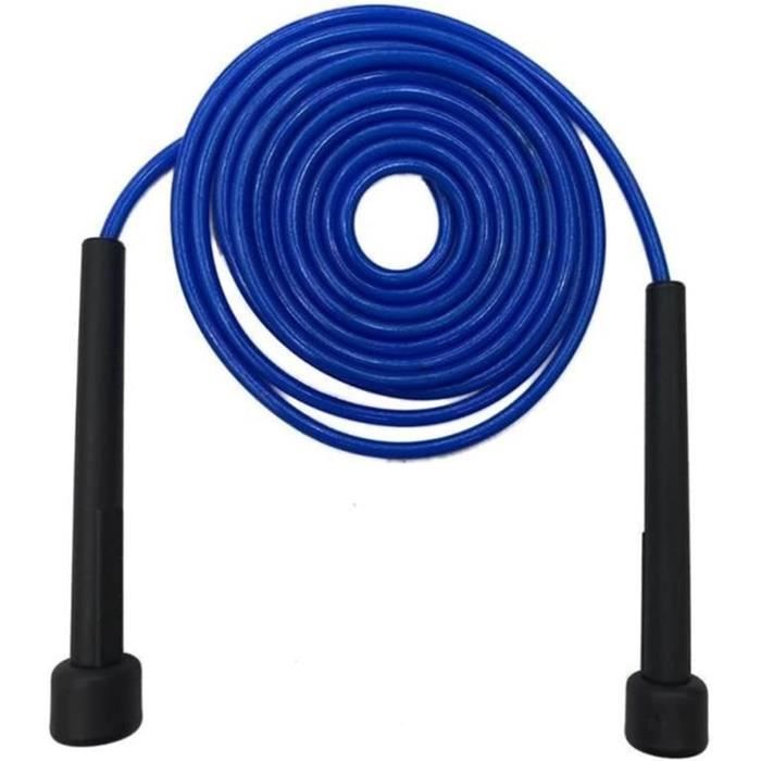 Corde à Sauter Vitesse ProCardio - Câble Acier Gainé PVC - Noir