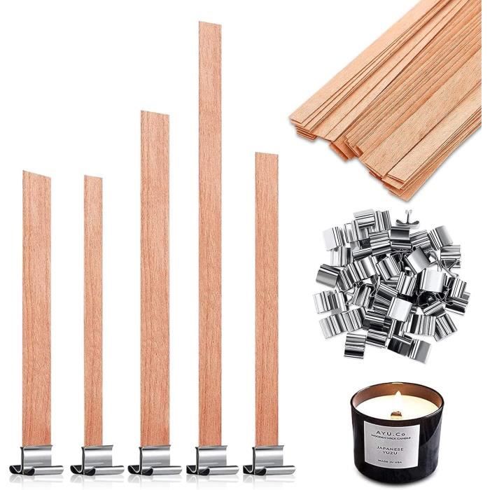 Lot De 50 Mèches En Bois Pour Bougies, Mèches De Bougie En Bois, Pour