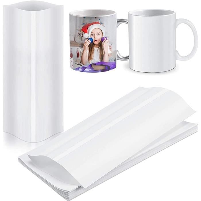 Yuikome Lot 70 Films Rétractables Sublimation 5x10 Pouces – Manchons Transfert Chaleur Blancs Pour Tasses