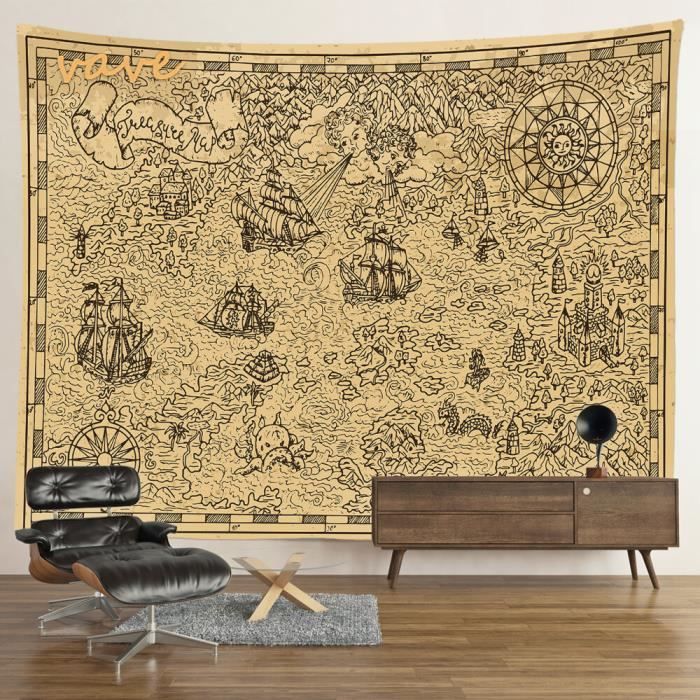Tapisserie Murale Ancienne Égyptienne 100x70cm - Sphinx, Motifs Mythologie Et Art Abstrait Pour Décoration Chambre