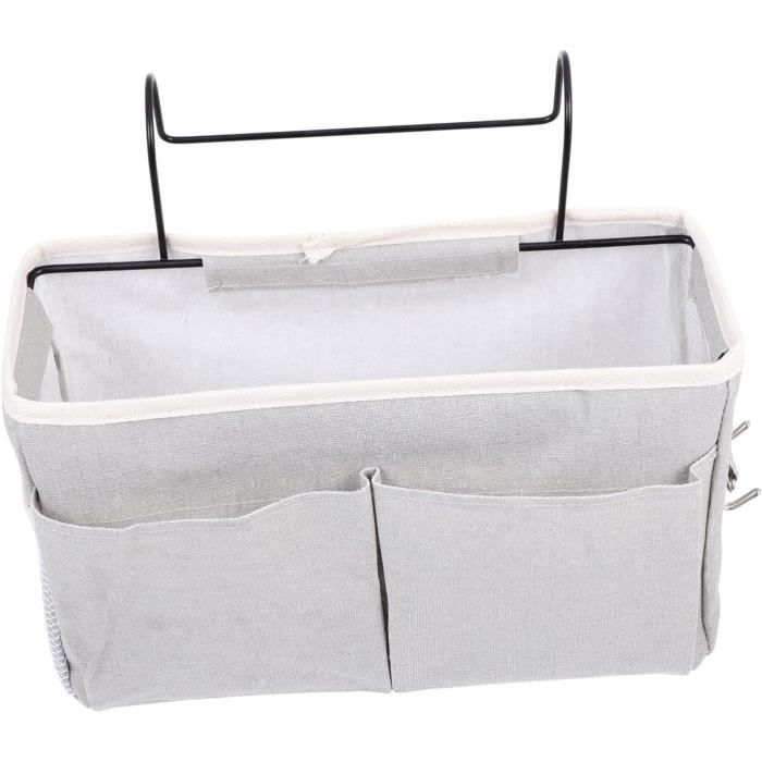 Panier Suspendu De Lit Avec 2 Clips - Organiseur De Chevet, Poche De Rangement Amovible