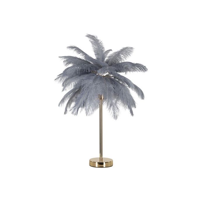 Lampe à Poser Imitation Plume Palm 60cm Or & Gris