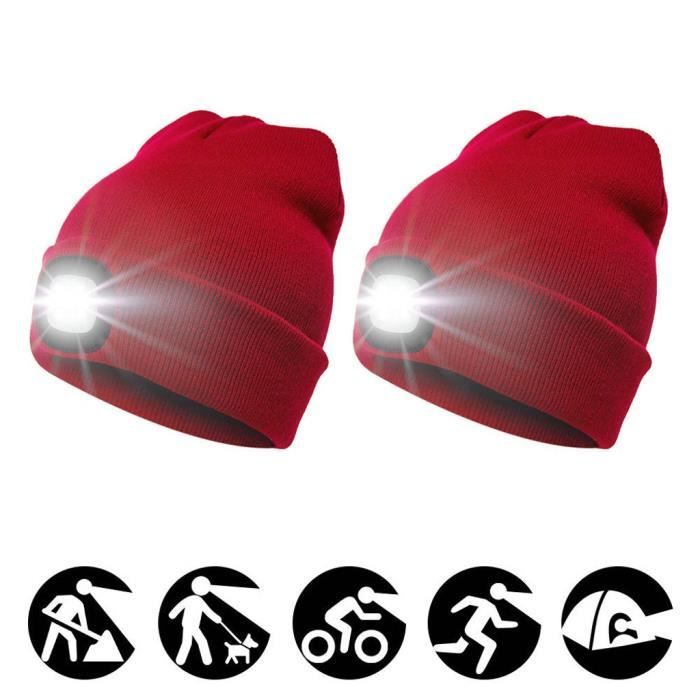 Lot De 2 Lampes LED Rechargeables USB Pour Chapeau – Capuchon Amovible, Noir, Convient à La Plupart Des Casquettes, DIY, Nettoyage Facile