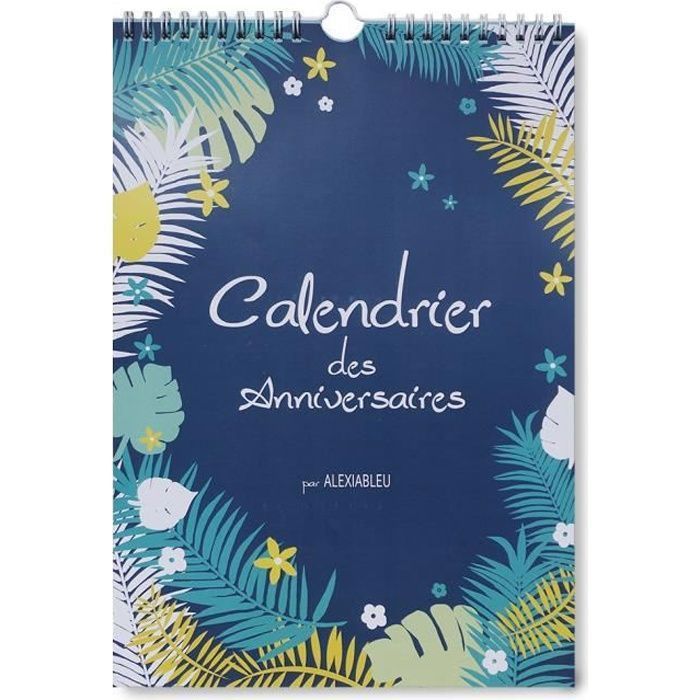 Calendrier Perpetuel Des Anniversaires Bleu A4 Achat Vente