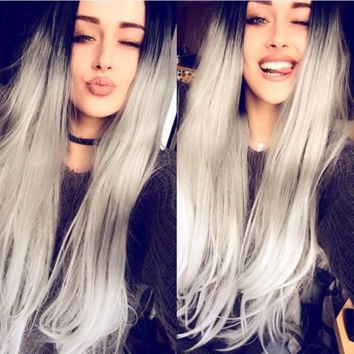 perruques cheveux gris blancs