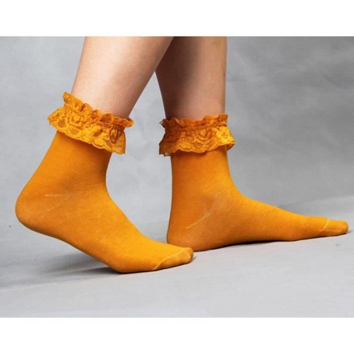 Chaussettes femmes princesse jolie fille froufrous Dentelle