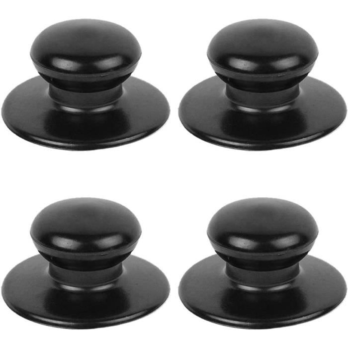 Lot De 4 Poignées Pour Couvercles De Casserole - Noir - Résistantes à La Chaleur
