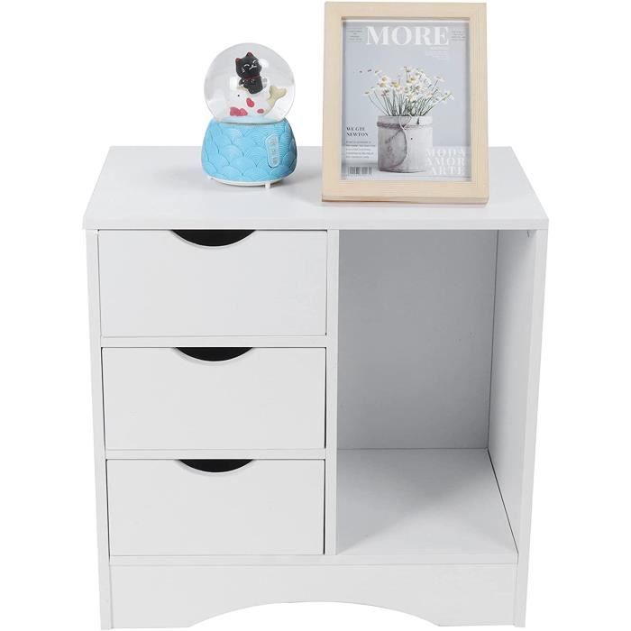 Table de chevet avec prise et ports USB PIPIPOXER,LED Table de nuit