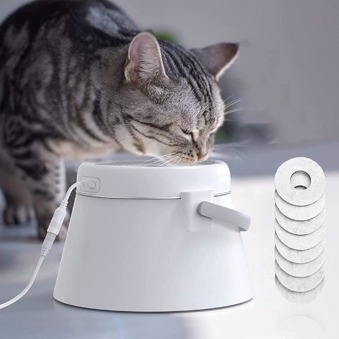 Fontaine à Eau Chat Silencieuse, Distributeur Eau Chat Automatique avec Ventouse Stabilisatrice
