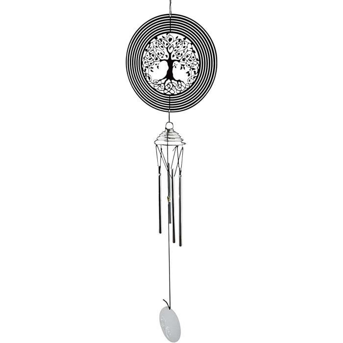 Mobile à Vent Colibri 3D ANCLLO - Rotation 360° | Acier Inoxydable | Décoration Jardin Extérieur | 30.5cm