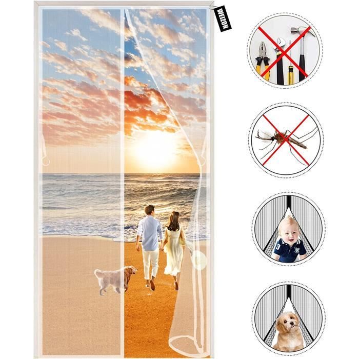 Moustiquaire Porte Fenetre Magnetique 125 X 205 Cm Mailles