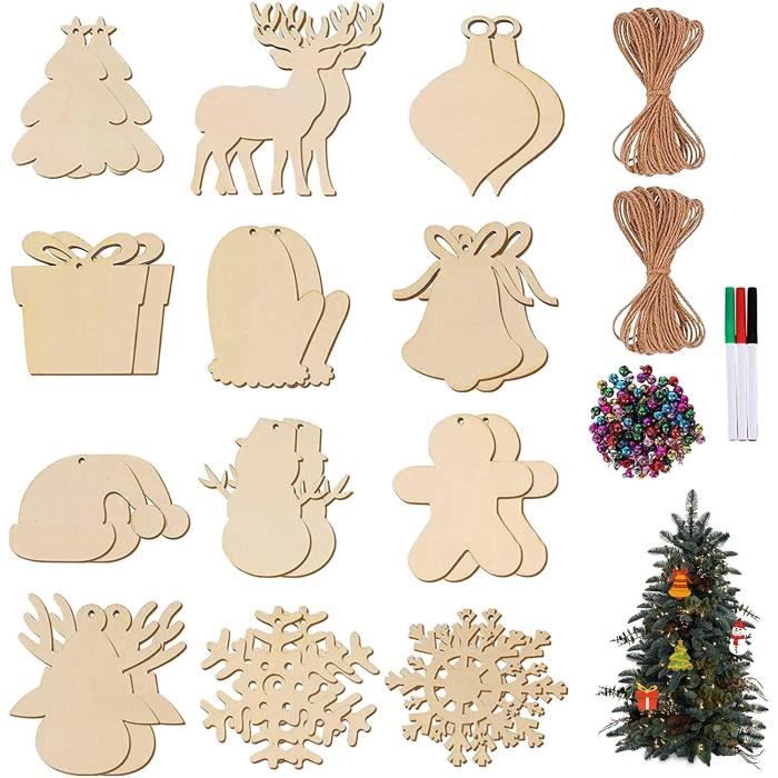 Lot De 100 Décorations En Bois Brut En Forme D'étoile Creuse